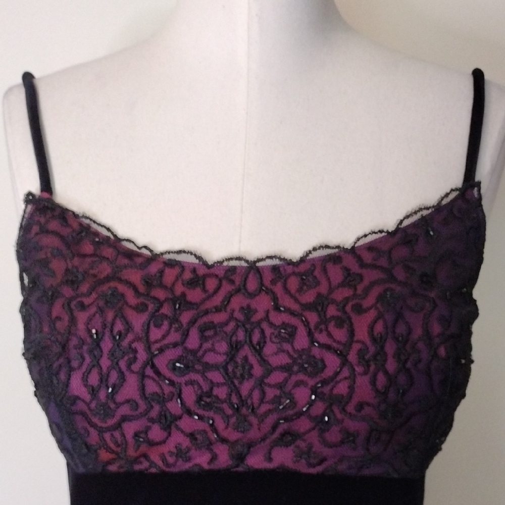 Gunne Sax Jessica McClintock Vintage Beaded/Velvet Dress 90s  Sz 9/10